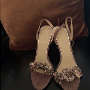 Jessica Simpson Tan Embellished Heels